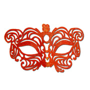 Orange Cat Eye Glitter Masquerade Mask