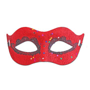 Red Glitter Carnival Masquerade Mask With Stars